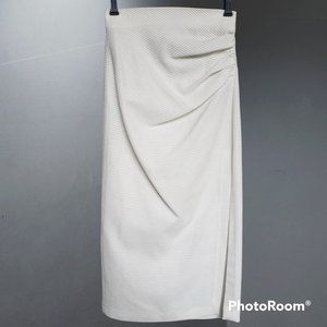 NWT ZARA White Midi Skirt with Slit